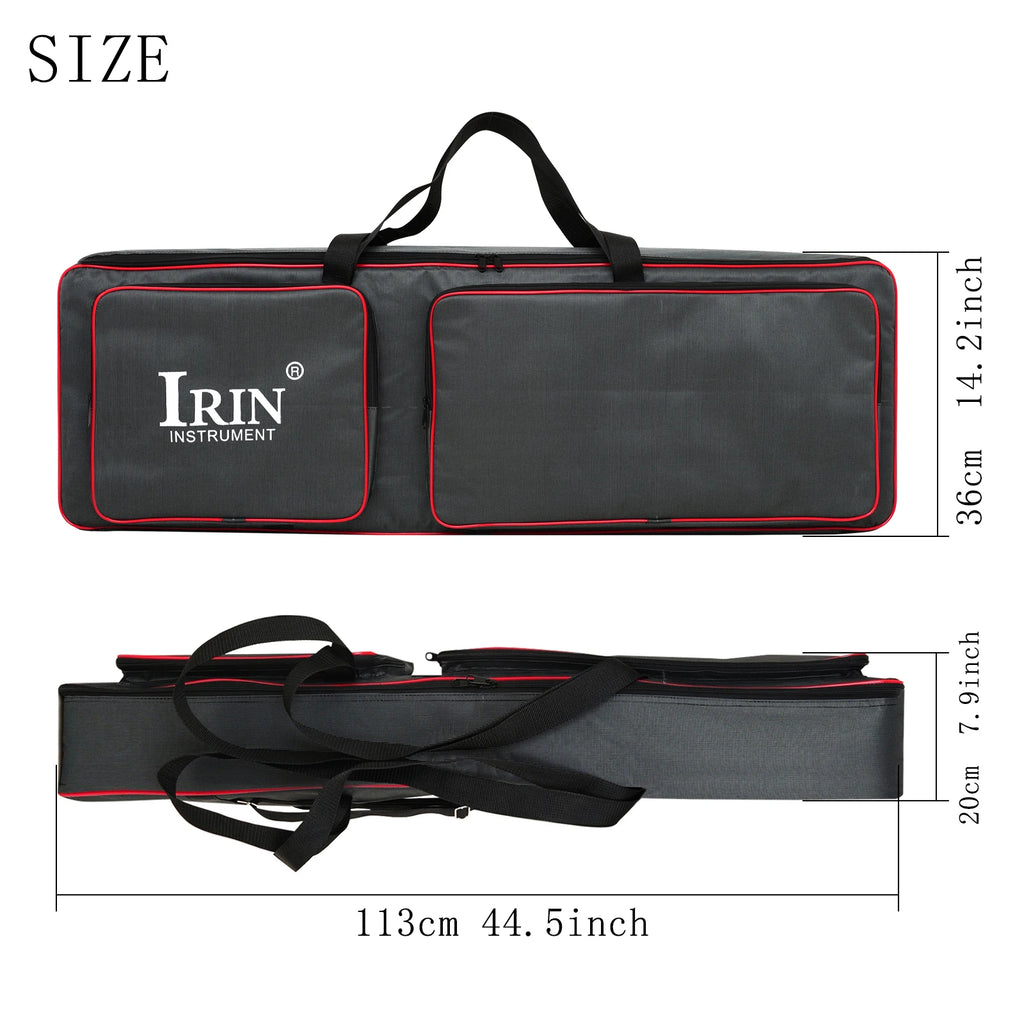 Funda acolchada para teclado electrónico 61/76 teclas, tela Oxford impermeable con bolsillos