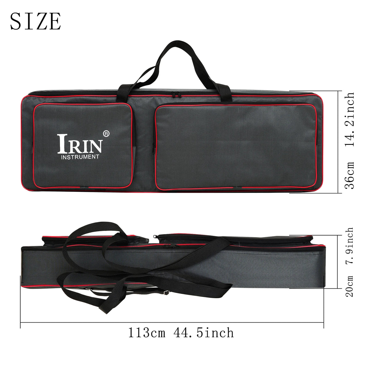 Funda acolchada para teclado electrónico 61/76 teclas, tela Oxford impermeable con bolsillos