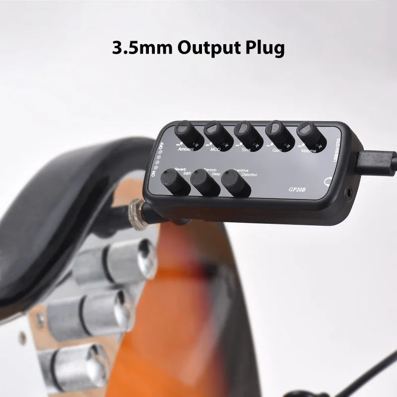 Mini amplificador de audífonos plug and play para guitarra eléctrica o bajo, con OTG y grabación interna, a batería