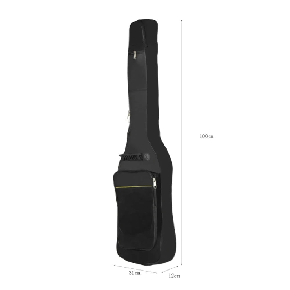 Funda acolchada para guitarra eléctrica, tela Oxford impermeable negra con doble correa