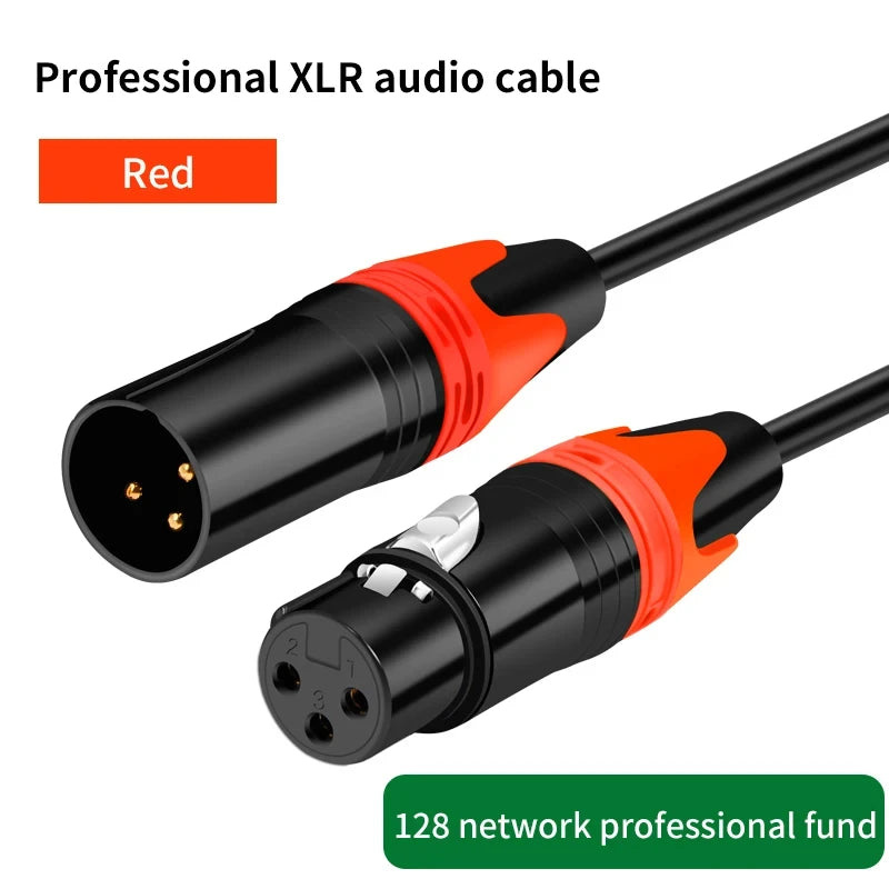 Cable XLR macho a XLR hembra, balanceado, para micrófono, mezclador y parlante, varios colores y largos