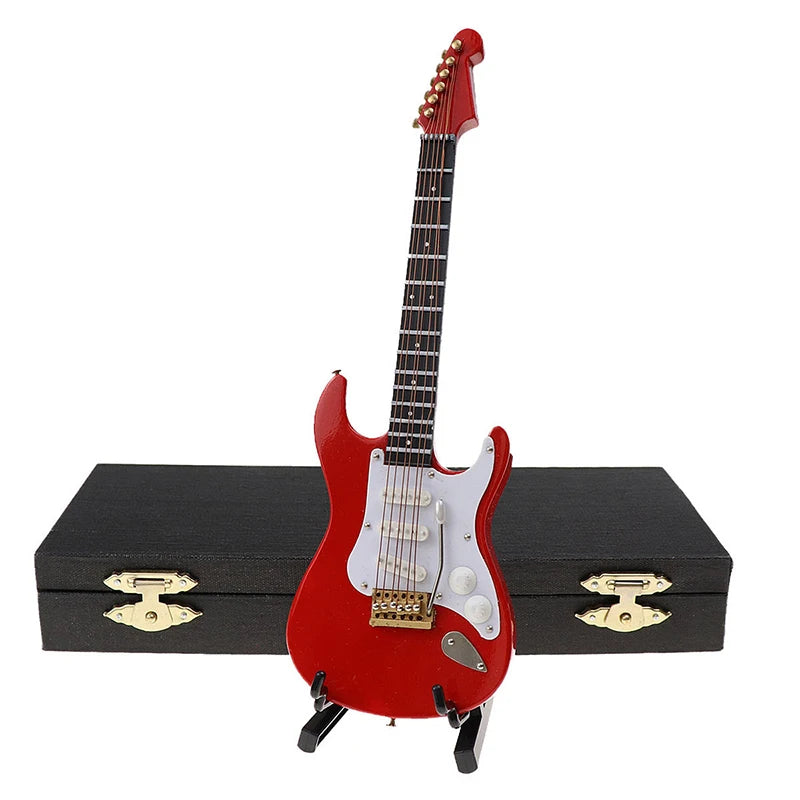 Guitarra eléctrica en miniatura de madera, modelo decorativo de colección, en 10, 14, 18 o 24 cm y en blanco, negro, rojo o marrón