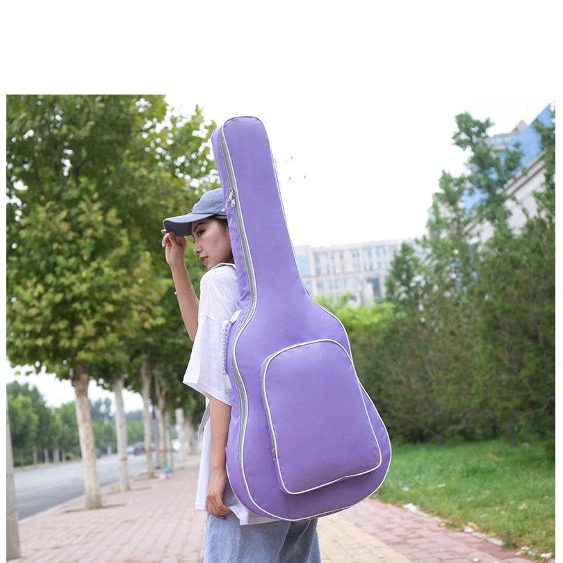 Funda acolchada para guitarra acústica 40/41 pulgadas, tela Oxford impermeable con bolsillo grande