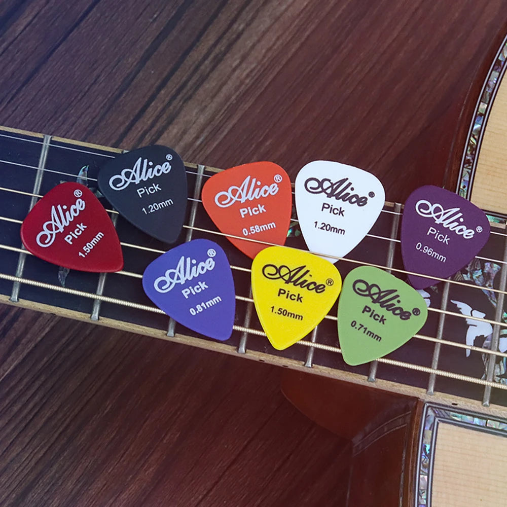 Pack de púas de guitarra y bajo ABS, 50 unidades, grosor 0,58–1,5 mm
