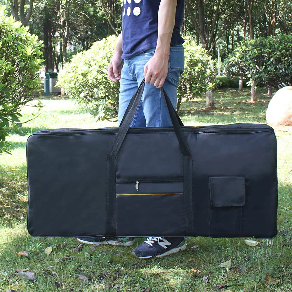Funda acolchada para teclado electrónico 61/76 teclas, tela Oxford impermeable con bolsillos