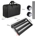 Pedalera de aluminio para pedales de efecto de guitarra, con funda de transporte, cintas y correa, en tamaños S, M y L