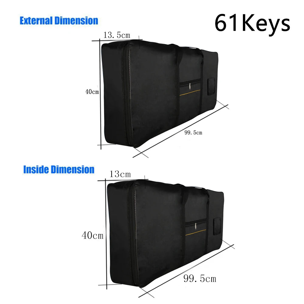 Funda acolchada para teclado electrónico 61/76 teclas, tela Oxford impermeable con bolsillos