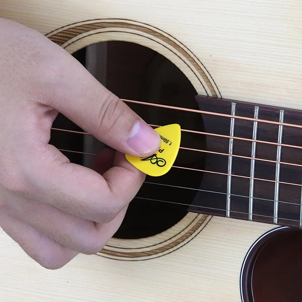 Pack de púas de guitarra y bajo ABS, 50 unidades, grosor 0,58–1,5 mm