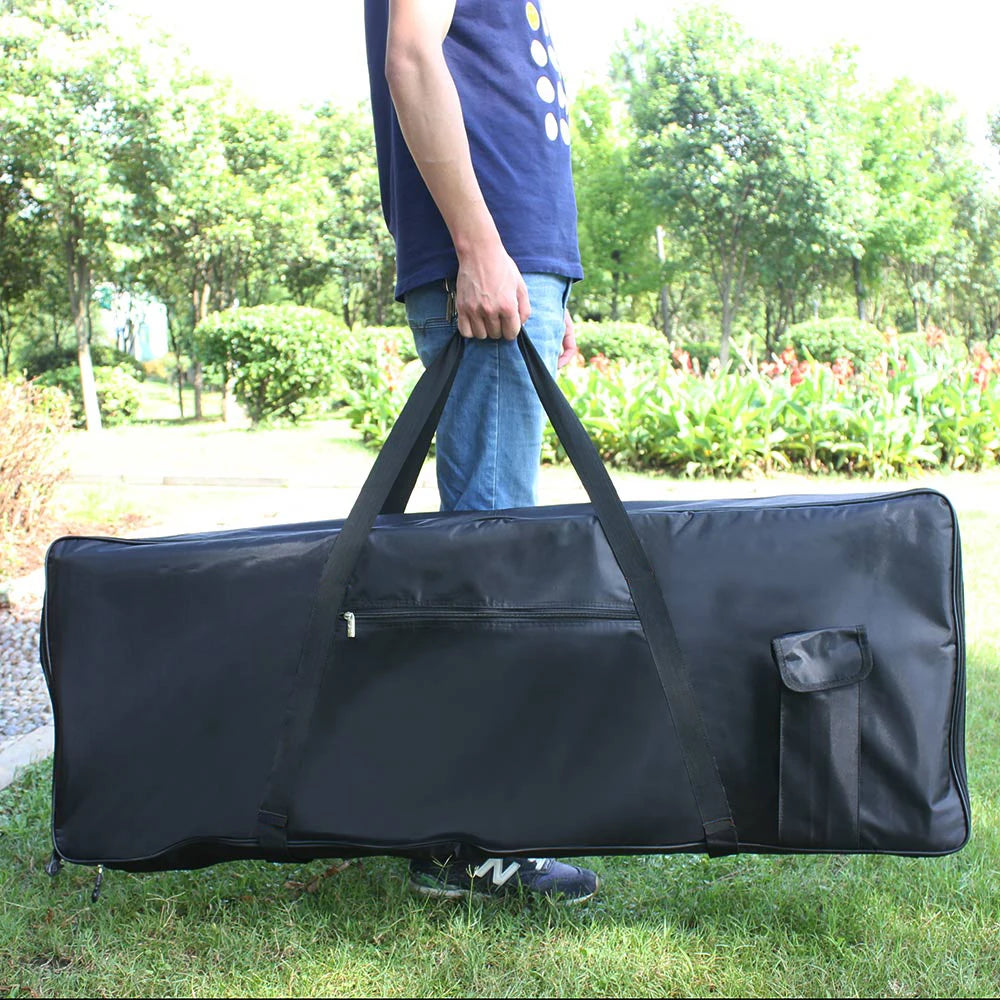 Funda acolchada para teclado electrónico 61/76 teclas, tela Oxford impermeable con bolsillos
