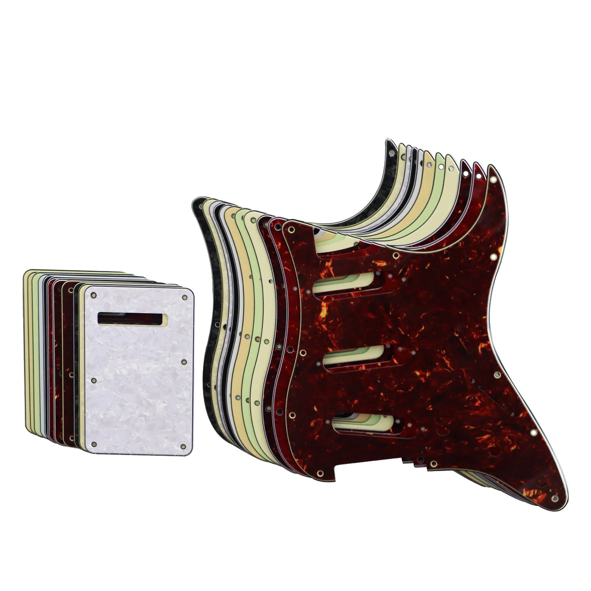 Pickguard para Stratocaster SSS, 11 tornillos, 3 capas con blindaje de aluminio, compatible con Stratocaster estándar americana y mexicana