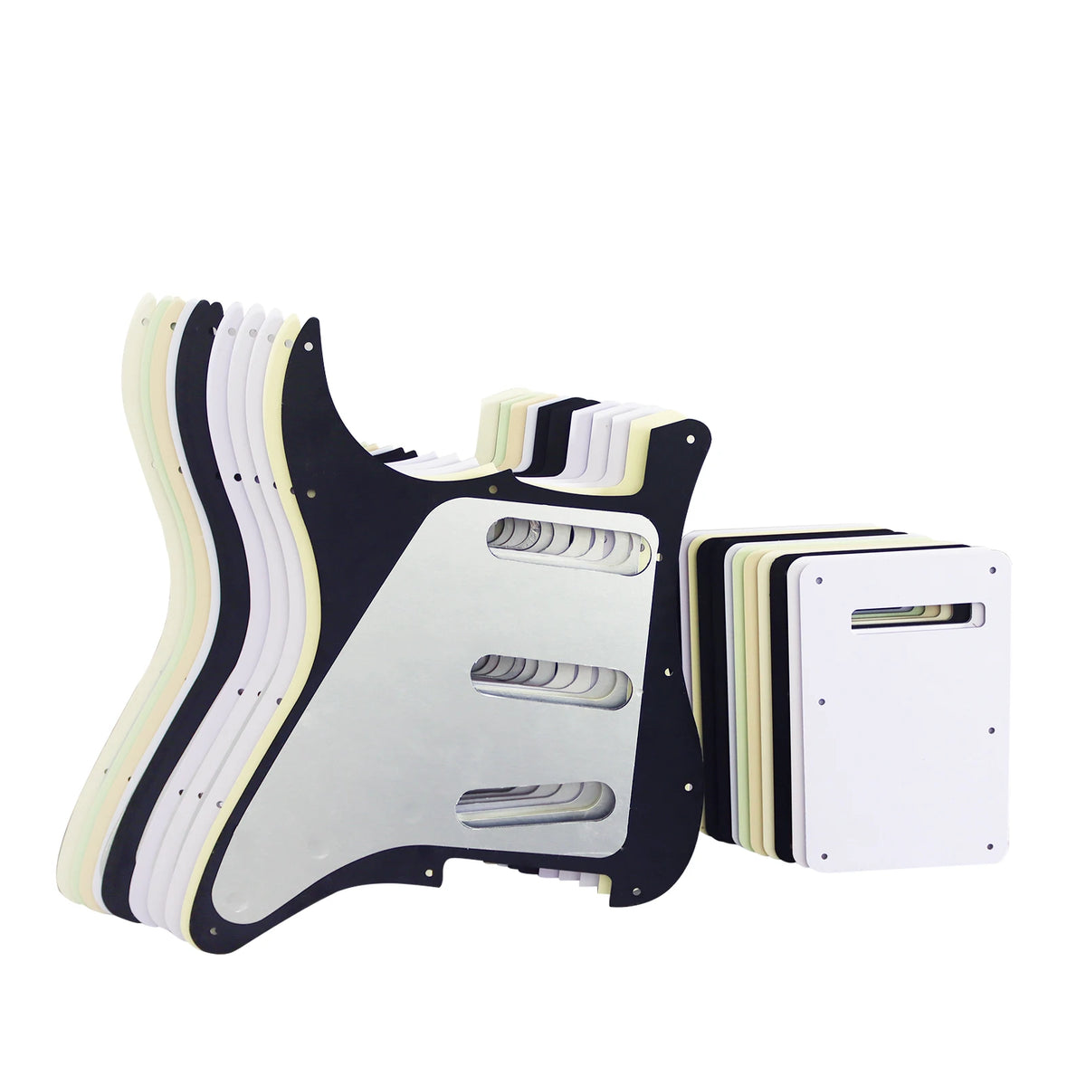 Pickguard para Stratocaster SSS, 11 tornillos, 3 capas con blindaje de aluminio, compatible con Stratocaster estándar americana y mexicana