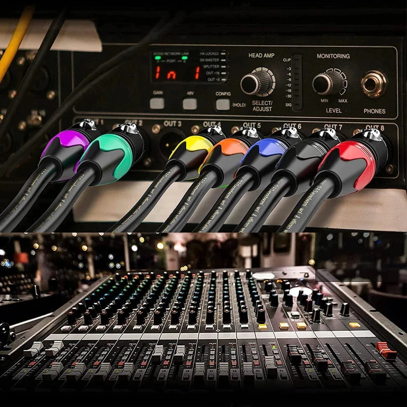 Cable XLR macho a XLR hembra, balanceado, para micrófono, mezclador y parlante, varios colores y largos
