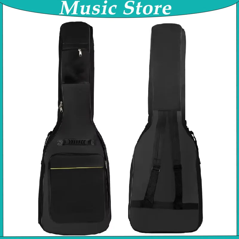 Funda acolchada para guitarra eléctrica, tela Oxford impermeable negra con doble correa