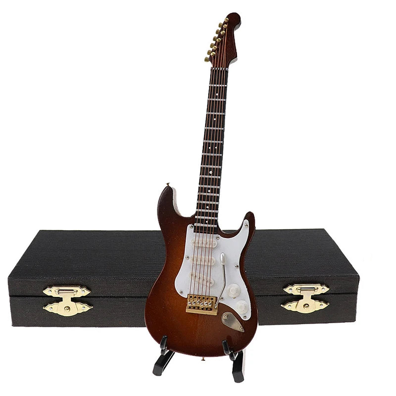 Guitarra eléctrica en miniatura de madera, modelo decorativo de colección, en 10, 14, 18 o 24 cm y en blanco, negro, rojo o marrón